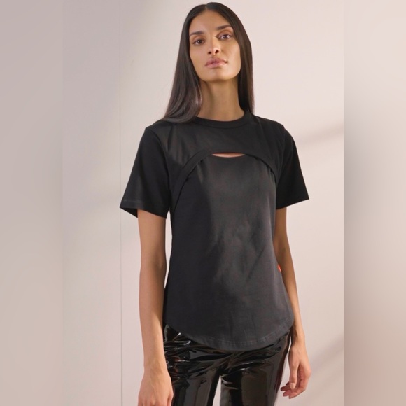 NWT VICTORIA BECKHAM Cutout Jersey T-Shirt | Size Small - Picture 3 of 12